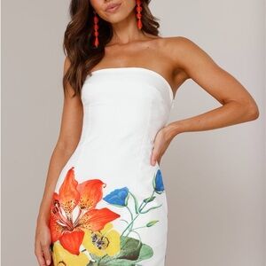 RUNAWAY PRIMROSE MINI DRESS WHITE FLOWER